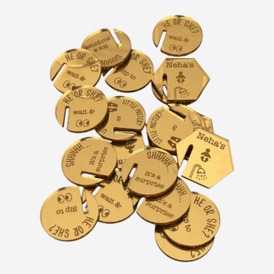 Personalized Gold Acrylic Drink Toppers – Baby Shower, Gender Reveal Party, Custom Drink Charms (Copy)