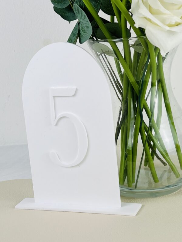 Arch Wedding Table Numbers with Stand - Image 6