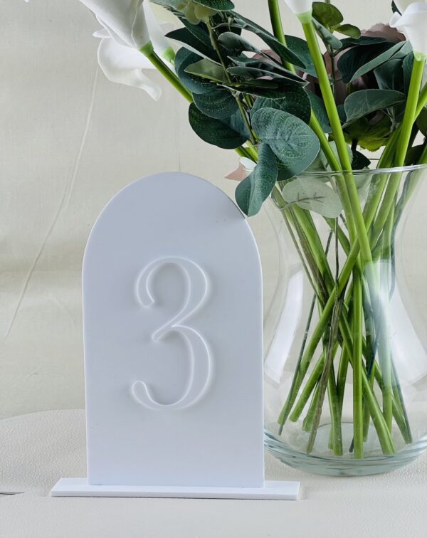 Arch Wedding Table Numbers with Stand - Image 4